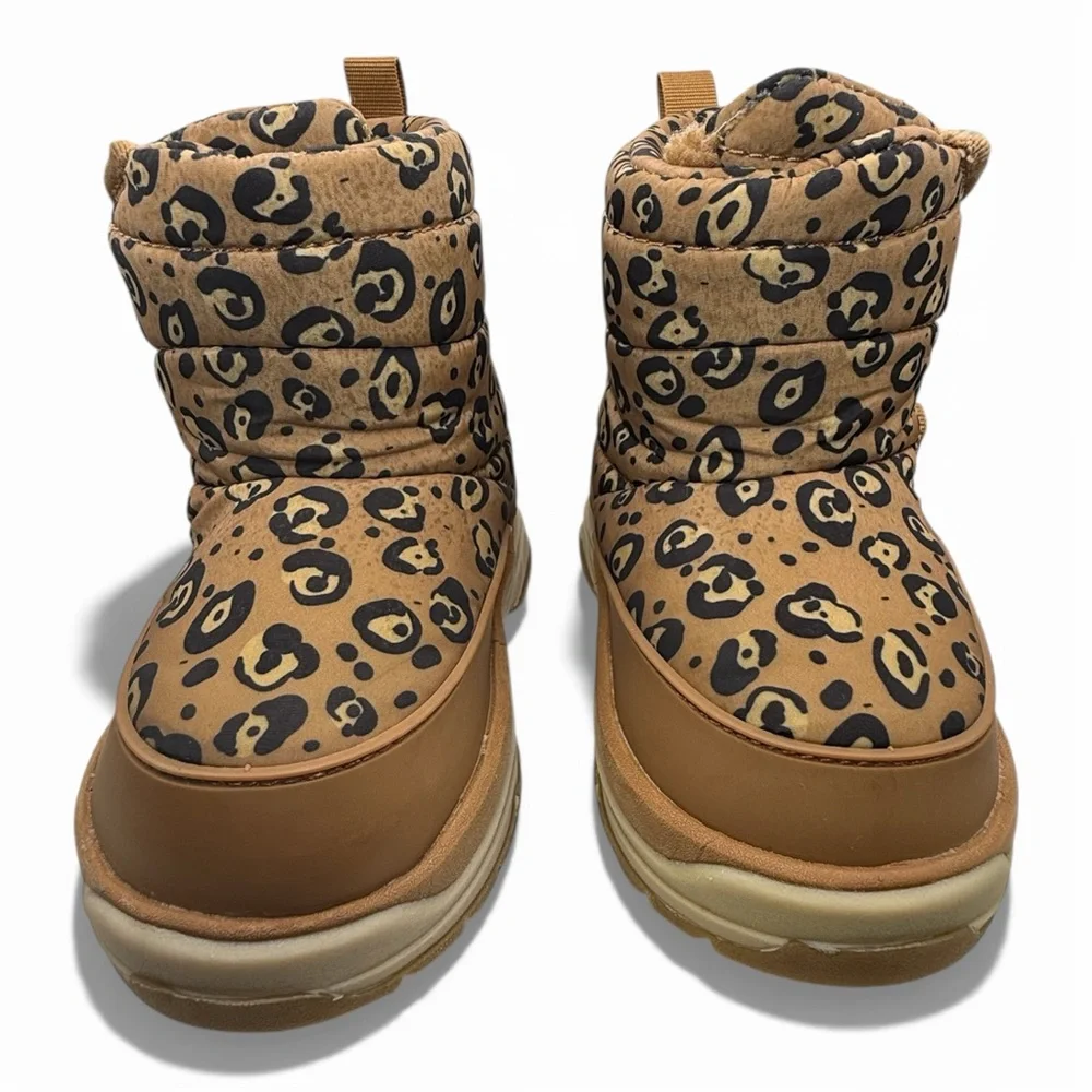 ZARA Toddler Leopard‎ Print Winter Boots Size EU 24 Brown Snow Boots